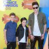 Brooklyn Beckham et ses deux petits frères Romeo et Cruz assistent à la 28e édition des Kids Choice Awards, au Forum. Inglewood, Los Angeles, le 28 mars 2015.