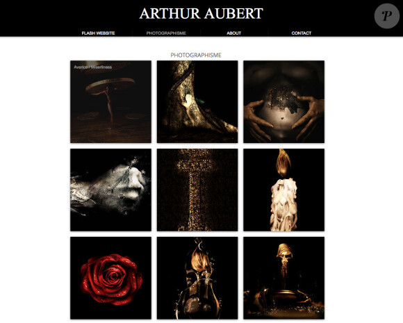 Capture d'écran des oeuvres d'Arthur Aubert issue de son site internet.