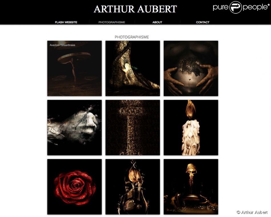 Capture d&#039;écran des oeuvres d&#039;Arthur Aubert issue de son site internet.