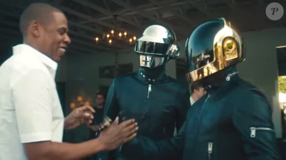 Jay Z et Daft Punk dans le film publicitaire #TIDALforALL pour le lancement de Tidal, mars 2015.