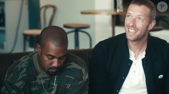 Chris Martin et Kanye West dans le film publicitaire #TIDALforALL pour le lancement de Tidal, mars 2015.