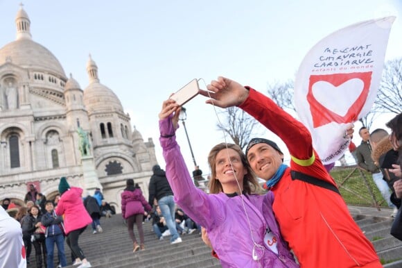 Exclusif - Sylvie Tellier lors du "Jogging Break" au profit de Mécénat Chirurgie Cardiaque à Montmartre à Paris, le 31 mars 2015