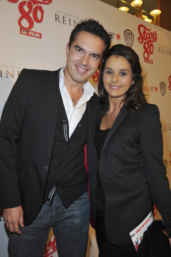 Faustine Bollaert et son mari Maxime Chattam - Avant-première du film Stars 80 au Grand Rex le 19 octobre 2012.