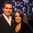 Maxime Chattam et sa femme Faustine Bollaert - Débat avec Stephen King au Grand Rex, le 16 novembre 2013.