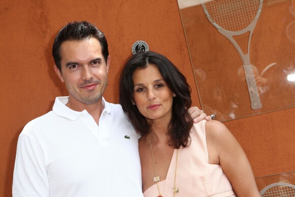 Faustine Bollaert et son époux Maxime Chattam à Roland-Garros en 2012.