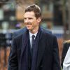 L'acteur Benedict Cumberbatch arrivant à la cérémonie où Richard III a été réinhumé à Leicester en Angleterre le 26 mars 2015