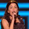 La chanteuse Jenifer sublime en robe Junya Watanabe - Premier live de The Voice 4 sur TF1. Samedi 4 avril 2015.