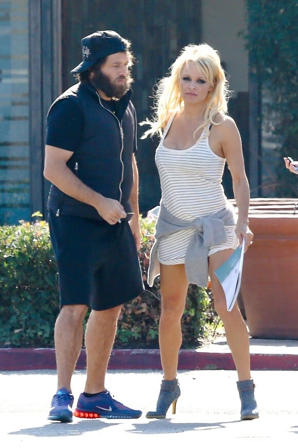 Pamela Anderson et Rick Salomon à Calabasas, Los Angeles, le 13 janvier 2015.