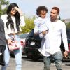 Le rappeur Tyga, son fils King Cairo et sa compagne Kylie Jenner sont allés célébrer Pâques à Calabasas lors de la messe dominicale du 5 avril 2015.