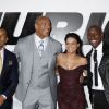 Ludacris, Dwayne Johnson, Tyrese Gibson, Michelle Rodriguez lors de l'avant-première du film "Fast and Furious 7" à Hollywood, le 1 avril 2015.