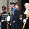Le prince Edward, duc de Kent, à gauche, avec le prince Andrew, le prince William et la duchesse de Cambridge lors de la cérémonie commémorant le déploiement et le tribut britanniques en Afghanistan, le 13 mars 2015 en la cathédrale St Paul, à Londres.