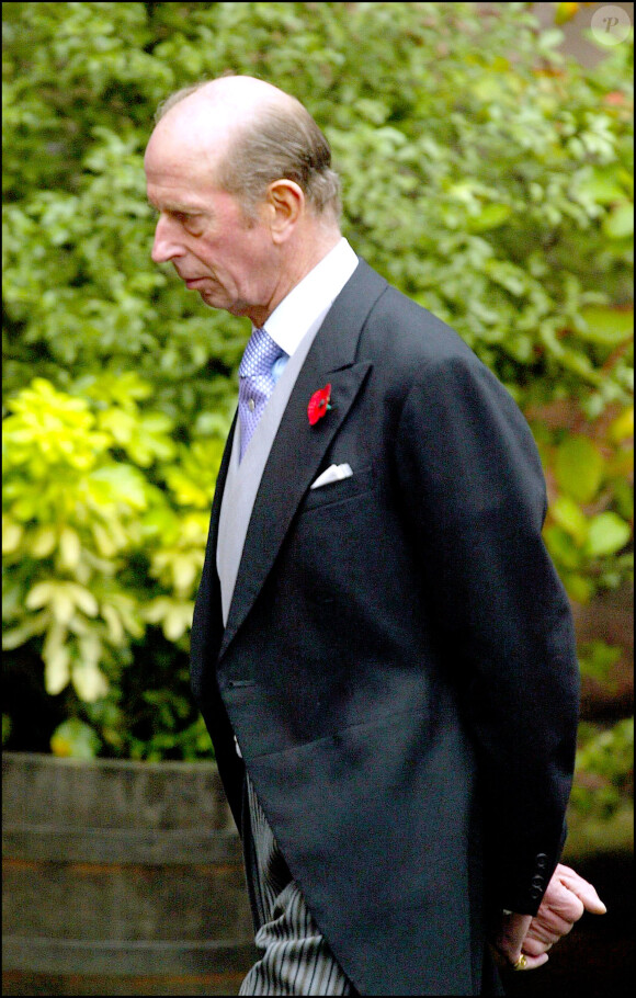 Le prince Edward, duc de Kent, au mariage de Lady Tamara Grosvenor et Edward Van Cutsem à Londres en novembre 2004