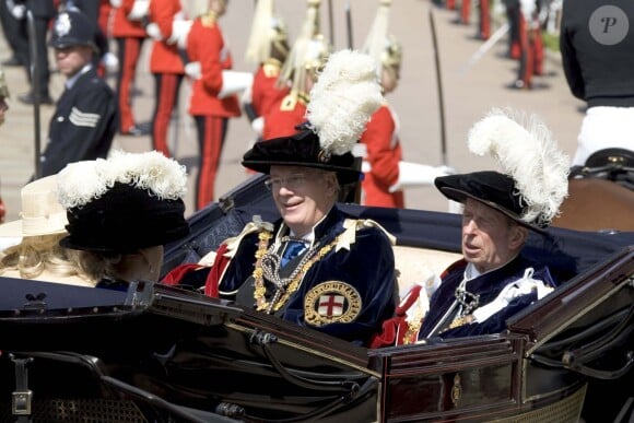 Le duc de Gloucester et le duc de Kent lors des cérémonies de l'Ordre de la Jarretière en 2008