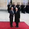 François Hollande et Béji Caïd Essebsi - Dîner d'Etat au Palais de l'Elysée en l'honneur du président Tunisien Beji Caïd Essebsi à Paris le 7 avril 2015.