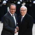 François Hollande et Béji Caïd Essebsi - Dîner d'Etat au Palais de l'Elysée en l'honneur du président Tunisien Beji Caïd Essebsi à Paris le 7 avril 2015.