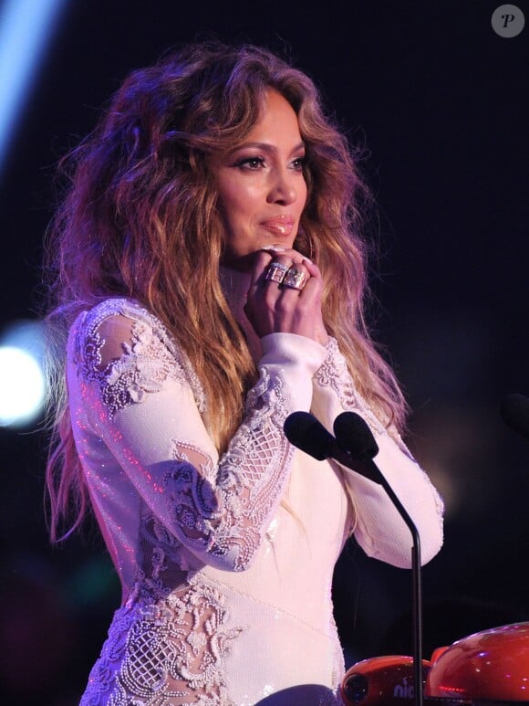 Jennifer Lopez aux 28e Nickelodeon Kids' Choice Awards à Inglewood. Le 28 mars 2015.
