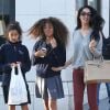 Exclusif - Kimora Lee Simmons et ses filles Ming et Aoki font du shopping à Beverly Hills le 5 février 2014
