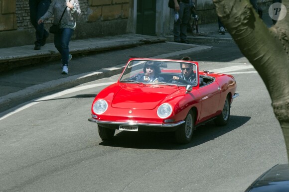 Ben Stiller tourne des scènes du film "Zoolander 2" à Rome le 13 avril 2015 