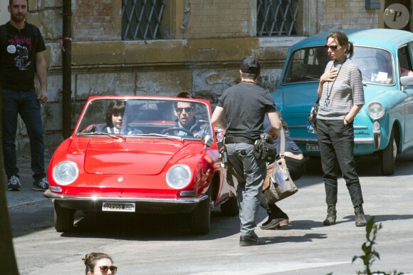 Ben Stiller tourne des scènes du film "Zoolander 2" à Rome le 13 avril 2015 
