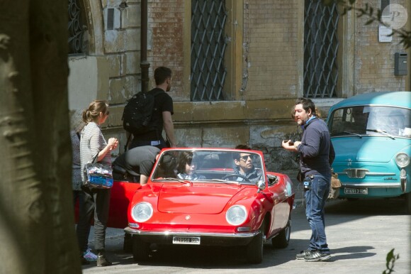 Ben Stiller tourne des scènes du film "Zoolander 2" à Rome le 13 avril 2015 
