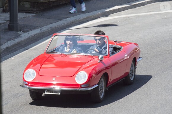 Ben Stiller tourne des scènes du film "Zoolander 2" à Rome le 13 avril 2015 