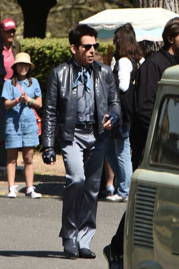 Ben Stiller sur le tournage de Zoolander 2 à la Villa Borghese, Rome, le 13 avril 2015.