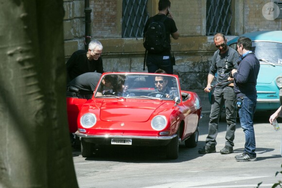 Ben Stiller tourne des scènes du film "Zoolander 2" à Rome le 13 avril 2015 