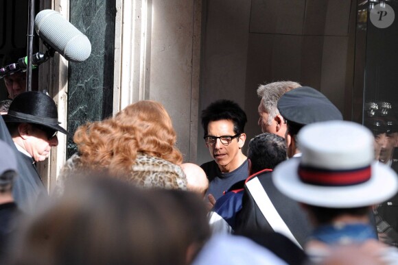 Ben Stiller tourne Zoolander 2 sur la Via Condotti à Rome, le 14 avril 2015.