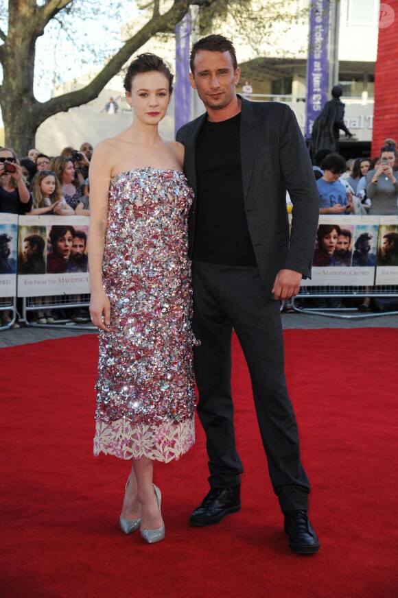 Carey Mulligan et Matthias Schoenaerts - Avant-première du film "Far from the Madding Crowd" ("Loin de la foule déchaînée") à Londres, le 15 avril 2015.