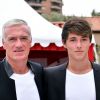 Didier Deschamps et son fils Dylan ont assisté à la victoire de Novak Djokovic en 3 sets sur Tomas Berdych en finale de la 109ème édition du Monte Carlo Rolex Masters à Roquebrune-Cap-Martin le 19 avril 2015.