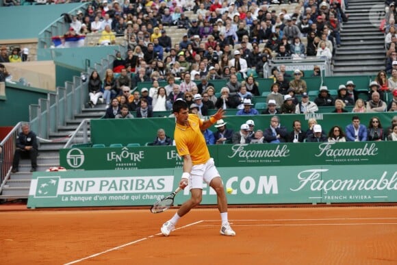 Novak Djokovic - Tournoi de tennis Rolex Masters de Monte-Carlo à Roquebrune-Cap-Martin, le 19 avril 2015.