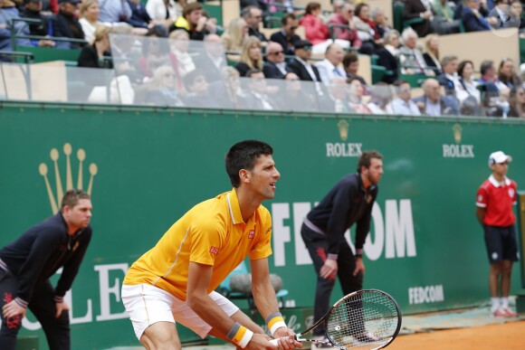 Novak Djokovic - Tournoi de tennis Rolex Masters de Monte-Carlo à Roquebrune-Cap-Martin, le 19 avril 2015. 