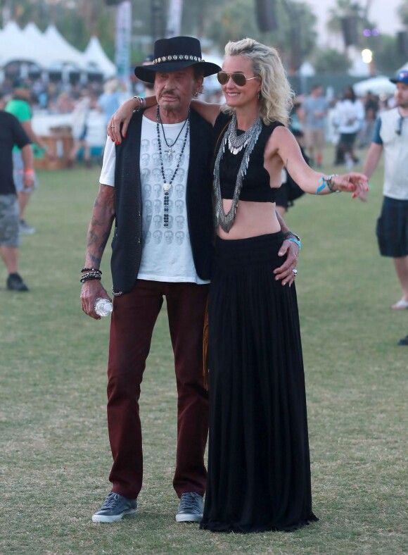 Johnny et Laeticia Hallyday assistent au 4e jour du Festival de "Coachella Valley Music and Arts" à Indio Le 18 avril 2015