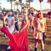 Laeticia Hallyday avec ses copines Hoda Roche et Marie Poniatowski à Coachella, pour Hozier