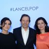 Richard Lepeu (directeur général groupe Richemont) entre Nicole Stulman (directrice de la création de Lancel) et Marianne Romestain (Présidente-directrice générale de Lancel) - Soirée de lancement de la collection Pop de Lancel au Palais de Tokyo à Paris, le 23 avril 2015.