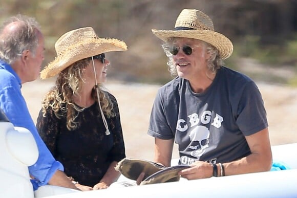 Bob Geldof et sa fiancée Jeanne Marine en vacances à Ibiza le 8 septembre 2014.