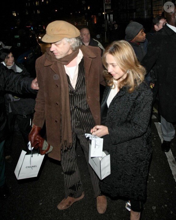Sir Bob Geldof et Jeanne Marine - Arrivees des celebrites a la soiree et diner "The Charles Finch et Chanel Pre Bafta" a Londres le 09/02/2013 