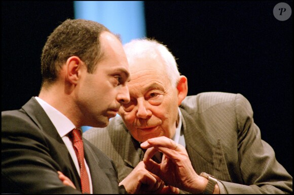François Michelin et son fils Edouard en mars 1998