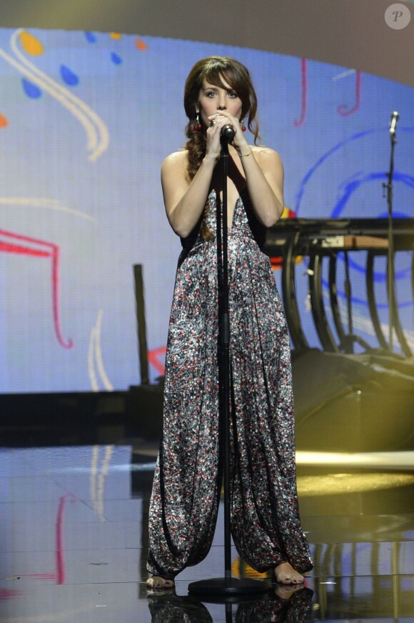 La chanteuse Zaz - 29ème édition des Victoires de la Musique à Paris. Le 14 février 2014 