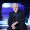 Charles Aznavour participe à l'enregistrement de Vivement dimanche sur France 2, le 29 avril 2015 (diffusion de l'émission : le dimanche 3 mai 2015 sur France 2).
