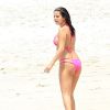 Exclusif - Selena Gomez se baigne avec des amis sur une plage de Puerto Vallarta, au Mexique, le 15 avril 2015.