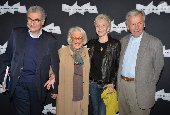 Serge Toubiana, Micheline Presle et sa fille Tonie Marshall, Constantin Costa-Gavras - Rétrospective Philippe de Broca à la Cinémathèque française à Paris, le 6 mai 2015.
