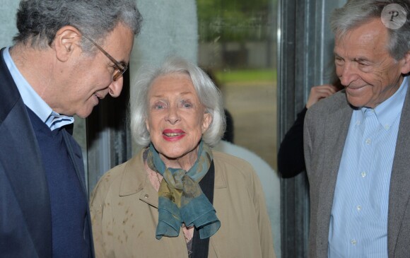 Serge Toubiana, Micheline Presle, Constantin Costa-Gavras - Rétrospective Philippe de Broca à la Cinémathèque française à Paris, le 6 mai 2015.