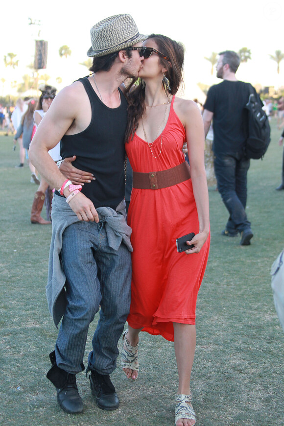 Nina Dobrev, Ian Somerhalder au festival Coachella, le 16 avril 2012 