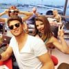 Rayane Bensetti, Denitsa Ikonomova et des danseurs de Danse avec les stars. Le 4 mai dernier, ils sont partis de Paris afin de se rendre à l'île de La Réunion et l'île Maurice pour réaliser des shows. Mai 2015.