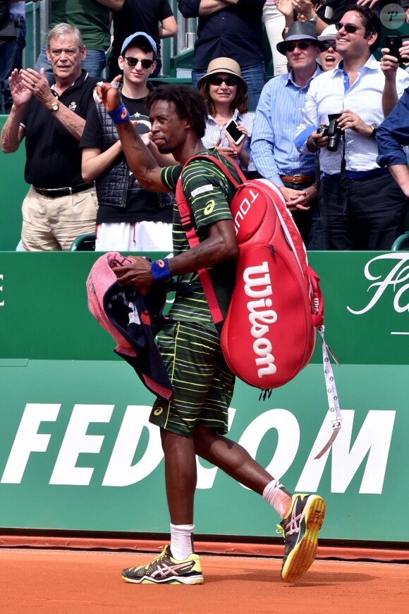Gaël Monfils après son élimination en demi-finale du Masters de Monte Carlo à Roquebrune-Cap-Martin le 18 avril 2015