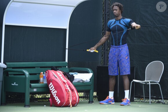 Gaël Monfils à l'entraînement lors de l'Open de Miamile 26 mars 2015