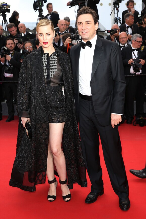 Melissa George et son compagnon Jean-David Blanc - Montée des marches du film "Irrational Man" (L'homme irrationnel) lors du 68e Festival International du Film de Cannes, à Cannes le 15 mai 2015.