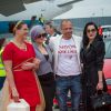 Kelly Osbourne, Gery Keszler, Dita von Teese - Arrivées des people à l'aéroport de Vienne pour le Life Ball 2015. Le 15 mai 2015 