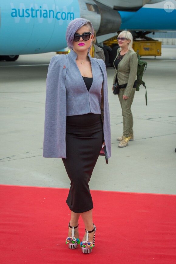 Kelly Osbourne - Arrivées des people à l'aéroport de Vienne pour le Life Ball 2015. Le 15 mai 2015 